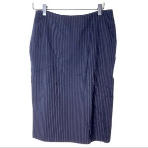 NWT Tommy Hilfiger navy pinstripe straight knee length pencil skirt size 2